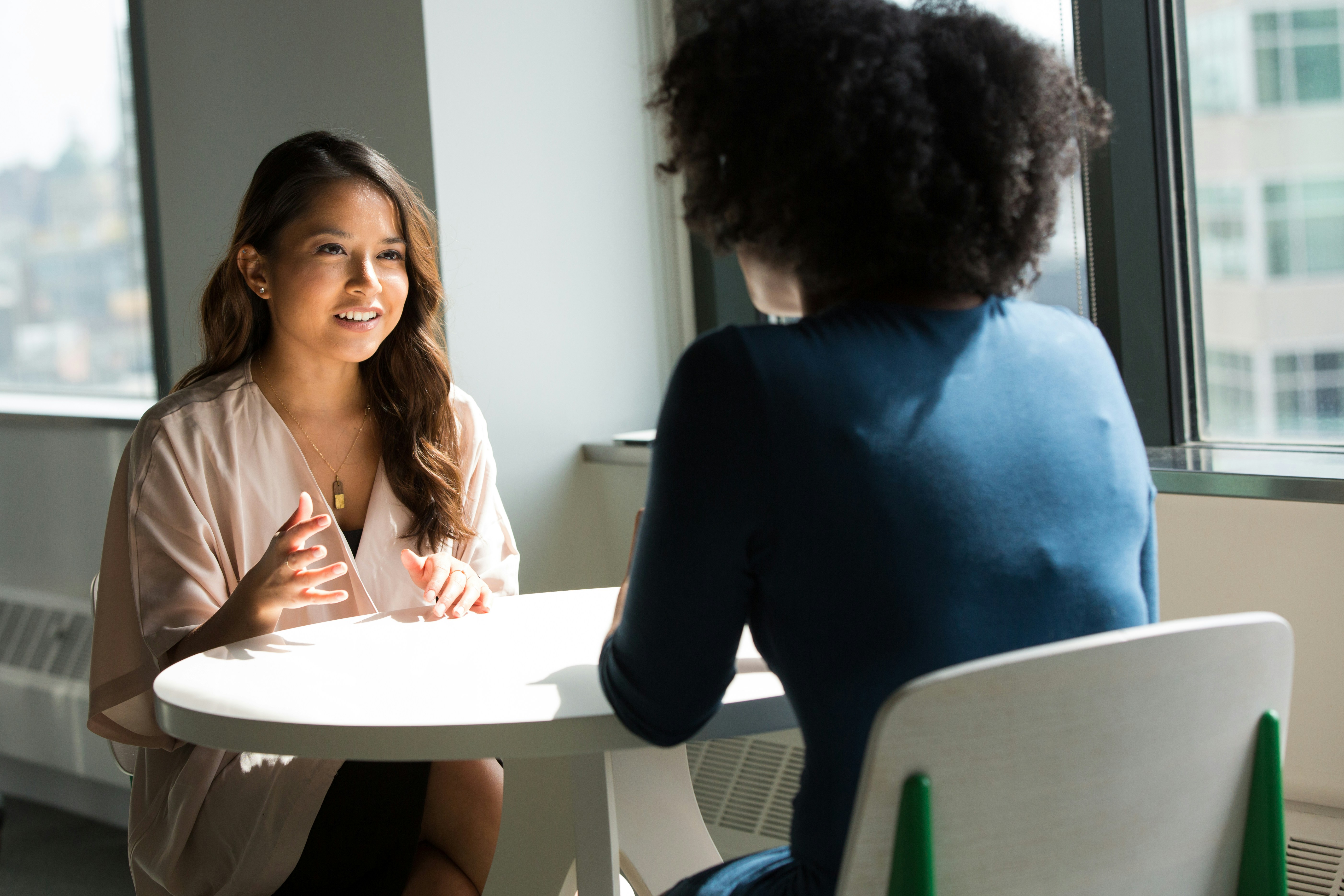 A client in discussion